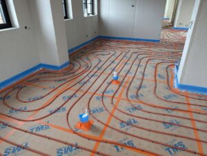 installation de plancher chauffant, calepinage